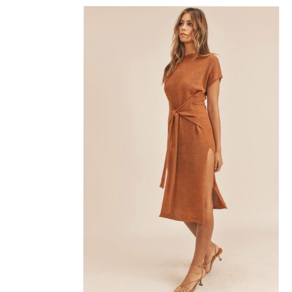 New • Mari •Lightweight Sweater Midi Party Dress - Picture 4 of 11
